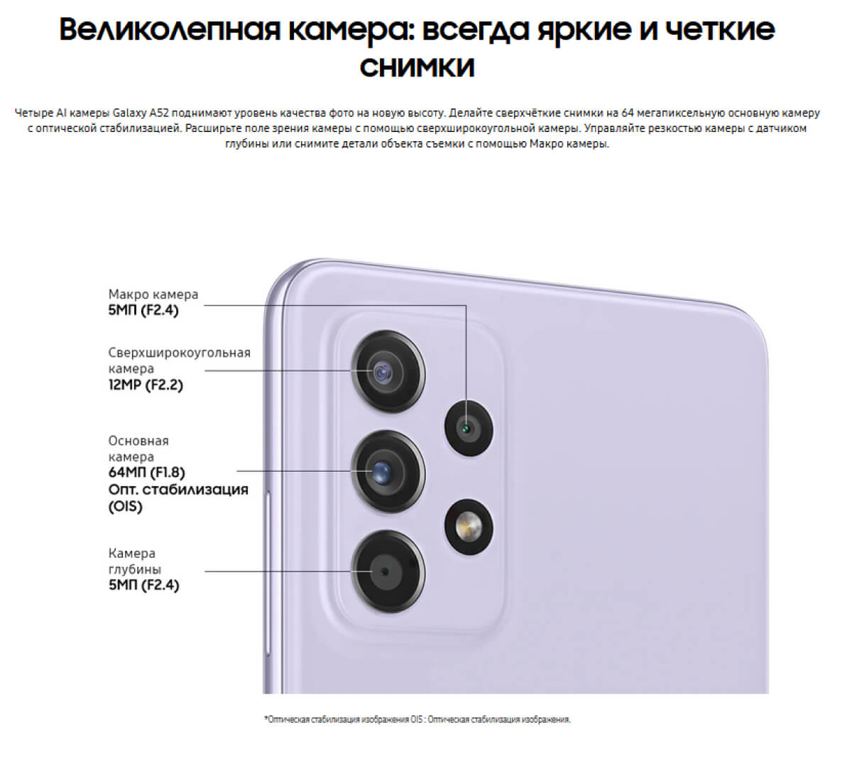 Samsung Galaxy A52 8/256 GB Лаванда купить